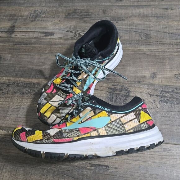Brooks DNA Revel Running Sneakers Womens Multi-Color Geometric Print Shoes 7.5 - Picture 4 of 13